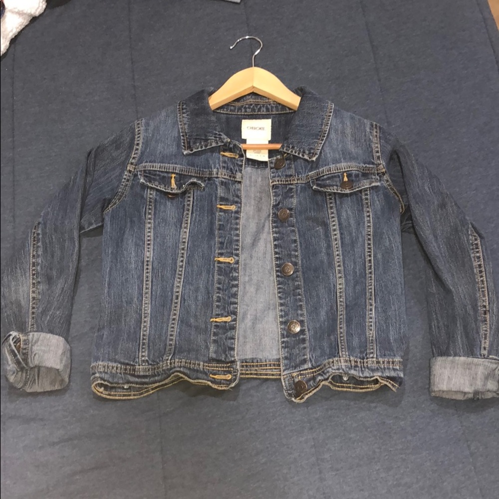Dark denim jacket ( fairly worn)
